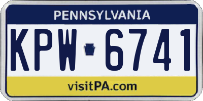 PA license plate KPW6741