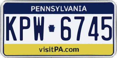 PA license plate KPW6745