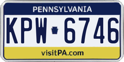 PA license plate KPW6746