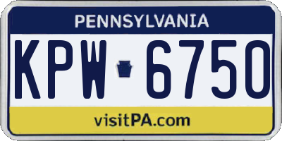 PA license plate KPW6750