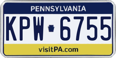 PA license plate KPW6755