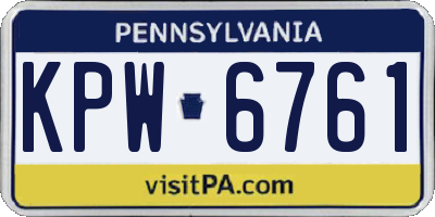 PA license plate KPW6761