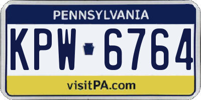 PA license plate KPW6764