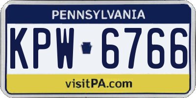 PA license plate KPW6766