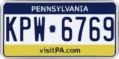 PA license plate KPW6769