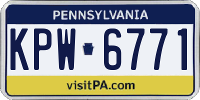 PA license plate KPW6771