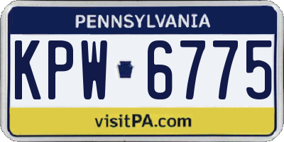 PA license plate KPW6775