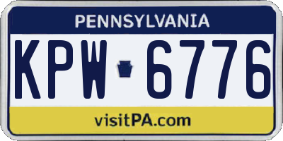 PA license plate KPW6776