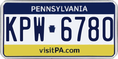 PA license plate KPW6780