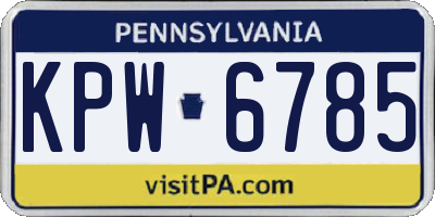 PA license plate KPW6785