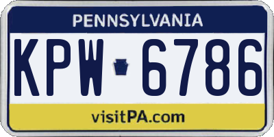 PA license plate KPW6786