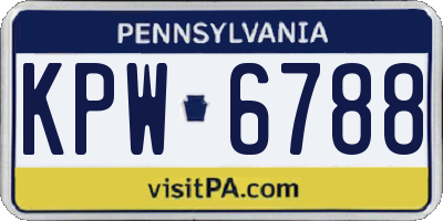 PA license plate KPW6788