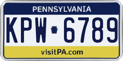 PA license plate KPW6789