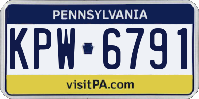 PA license plate KPW6791