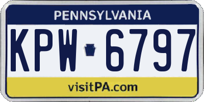 PA license plate KPW6797