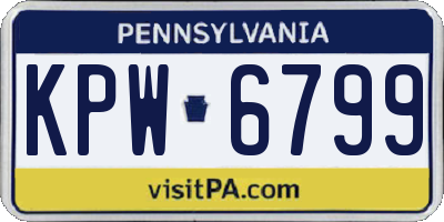 PA license plate KPW6799