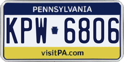 PA license plate KPW6806