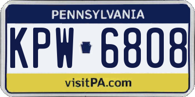 PA license plate KPW6808