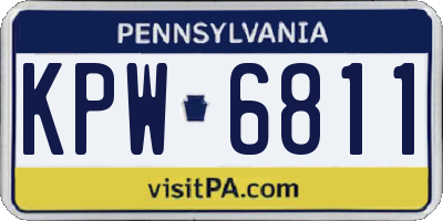 PA license plate KPW6811