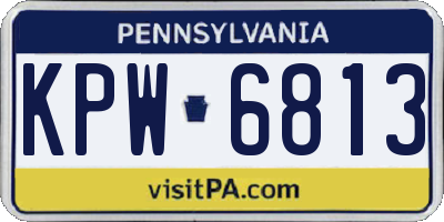 PA license plate KPW6813