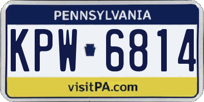 PA license plate KPW6814