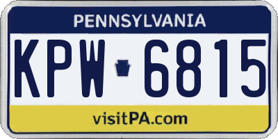 PA license plate KPW6815