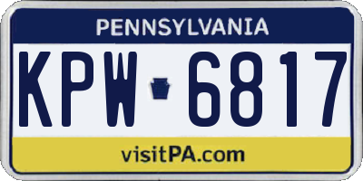 PA license plate KPW6817