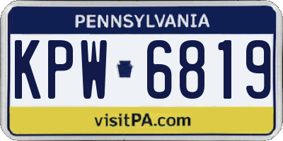 PA license plate KPW6819