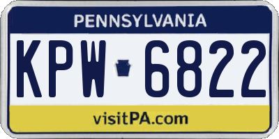 PA license plate KPW6822