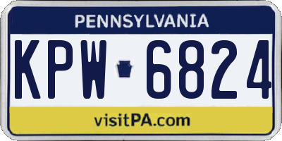 PA license plate KPW6824