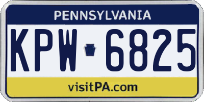 PA license plate KPW6825