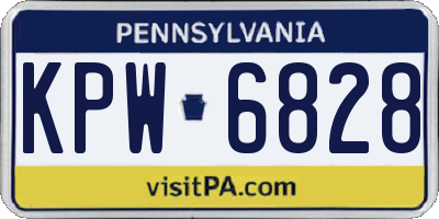 PA license plate KPW6828