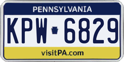 PA license plate KPW6829