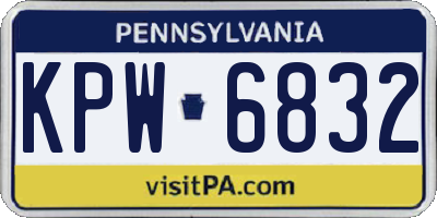 PA license plate KPW6832