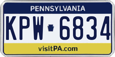 PA license plate KPW6834