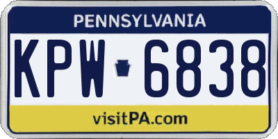 PA license plate KPW6838