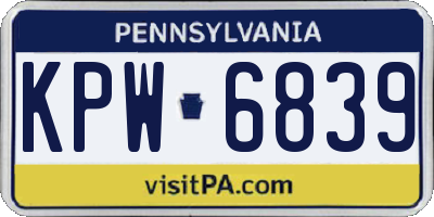 PA license plate KPW6839