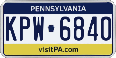 PA license plate KPW6840