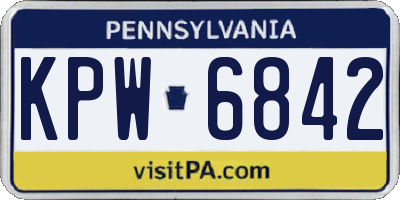 PA license plate KPW6842
