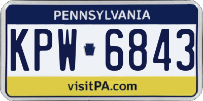 PA license plate KPW6843