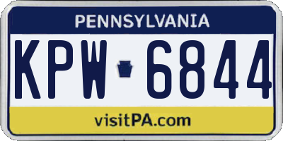 PA license plate KPW6844