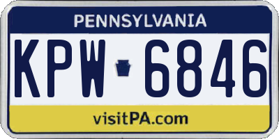 PA license plate KPW6846