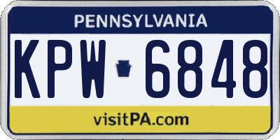 PA license plate KPW6848