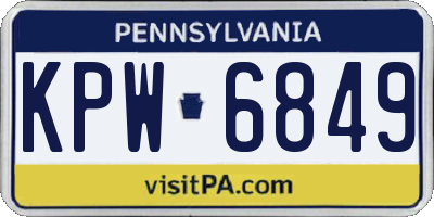 PA license plate KPW6849