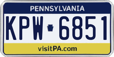 PA license plate KPW6851