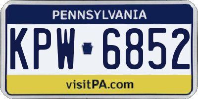 PA license plate KPW6852