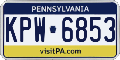 PA license plate KPW6853