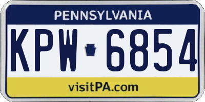 PA license plate KPW6854