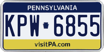 PA license plate KPW6855
