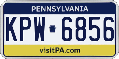 PA license plate KPW6856